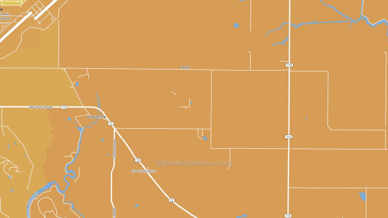 Map of the best neighborhoods in the Denverton area, with better matches in green and worse matches in red