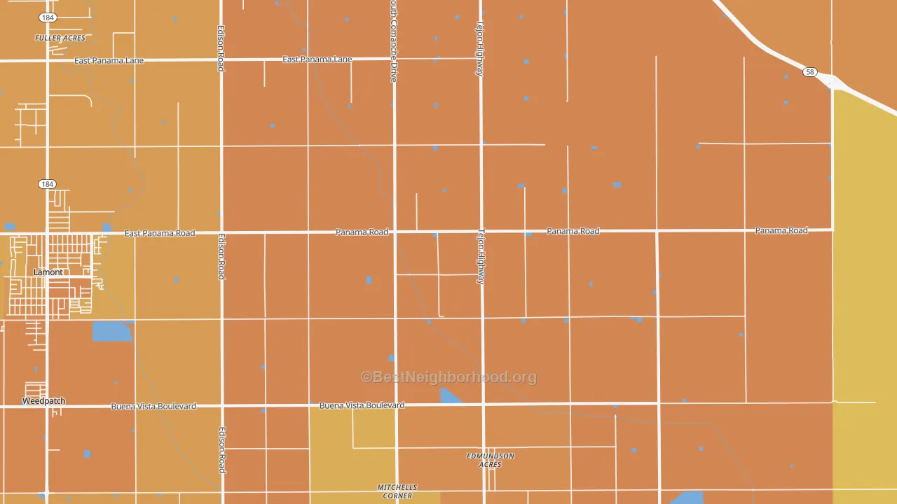 Map of the best neighborhoods in the Di Giorgio area, with better matches in green and worse matches in red