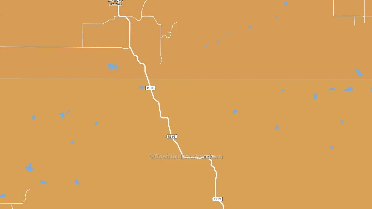 Map of the best neighborhoods in the Diamond Springs area, with better matches in green and worse matches in red