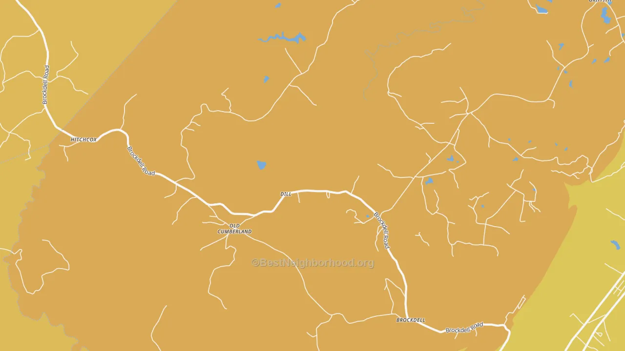 Map of the best neighborhoods in the Dill area, with better matches in green and worse matches in red