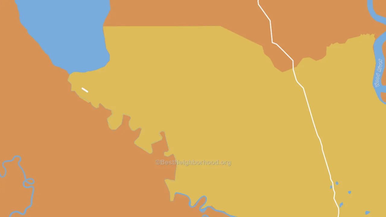 Map of the best neighborhoods in the Dillingham Census Area area, with better matches in green and worse matches in red