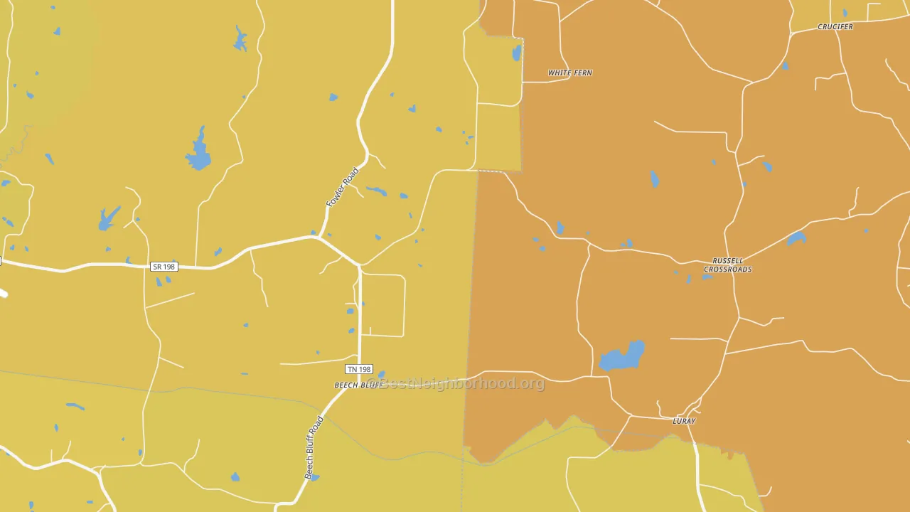 Map of the best neighborhoods in the Dollar area, with better matches in green and worse matches in red