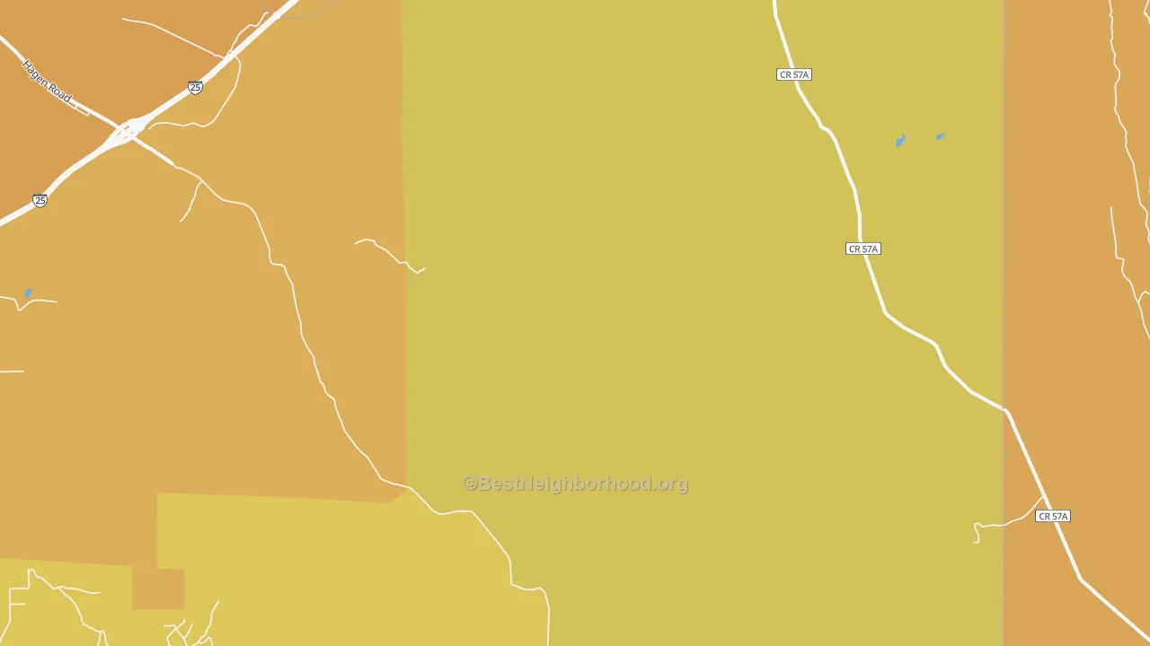 Map of the best neighborhoods in the Domingo area, with better matches in green and worse matches in red
