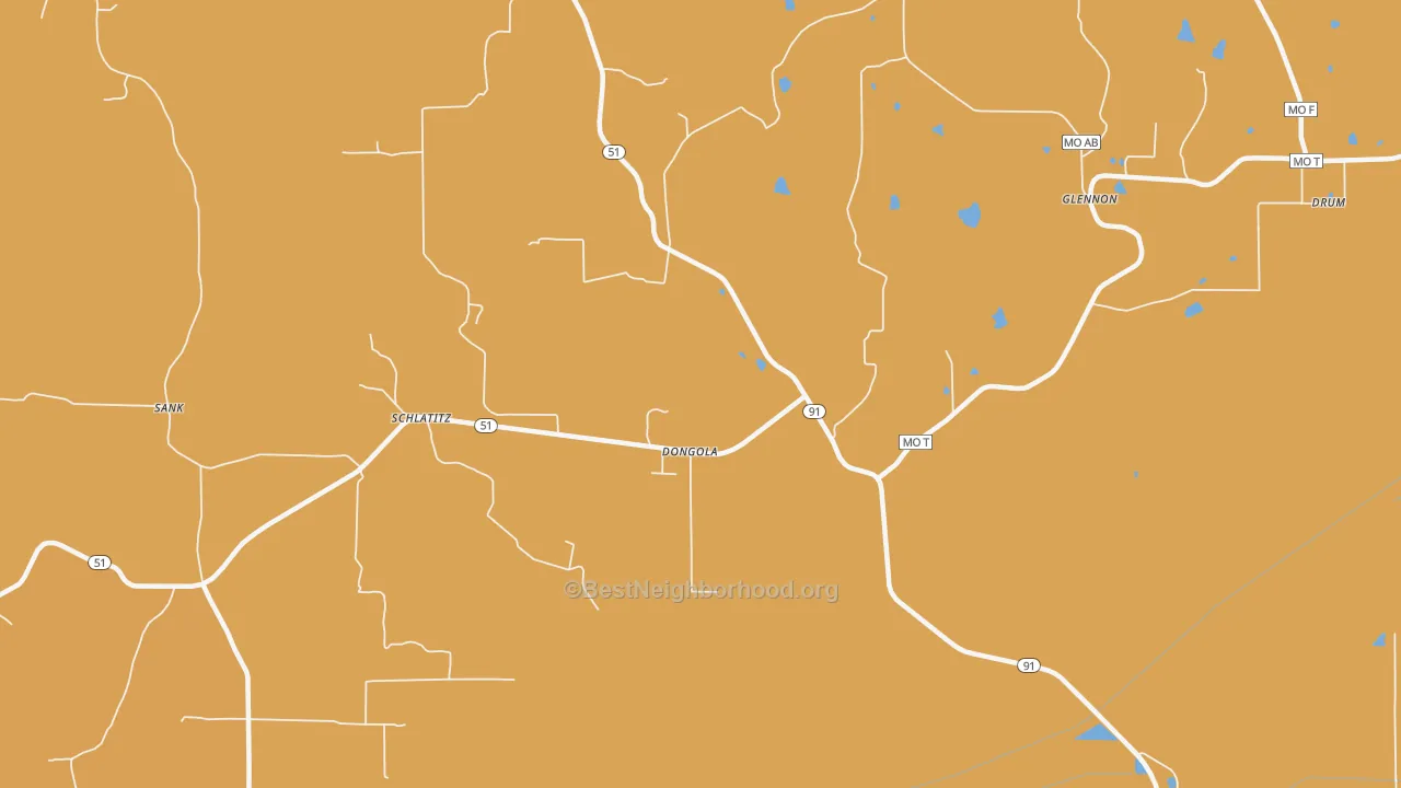 Map of the best neighborhoods in the Dongola area, with better matches in green and worse matches in red