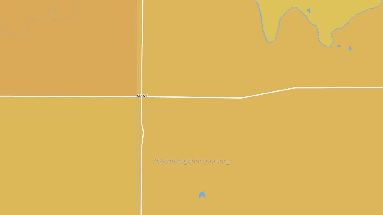 Map of the best neighborhoods in the Doole area, with better matches in green and worse matches in red