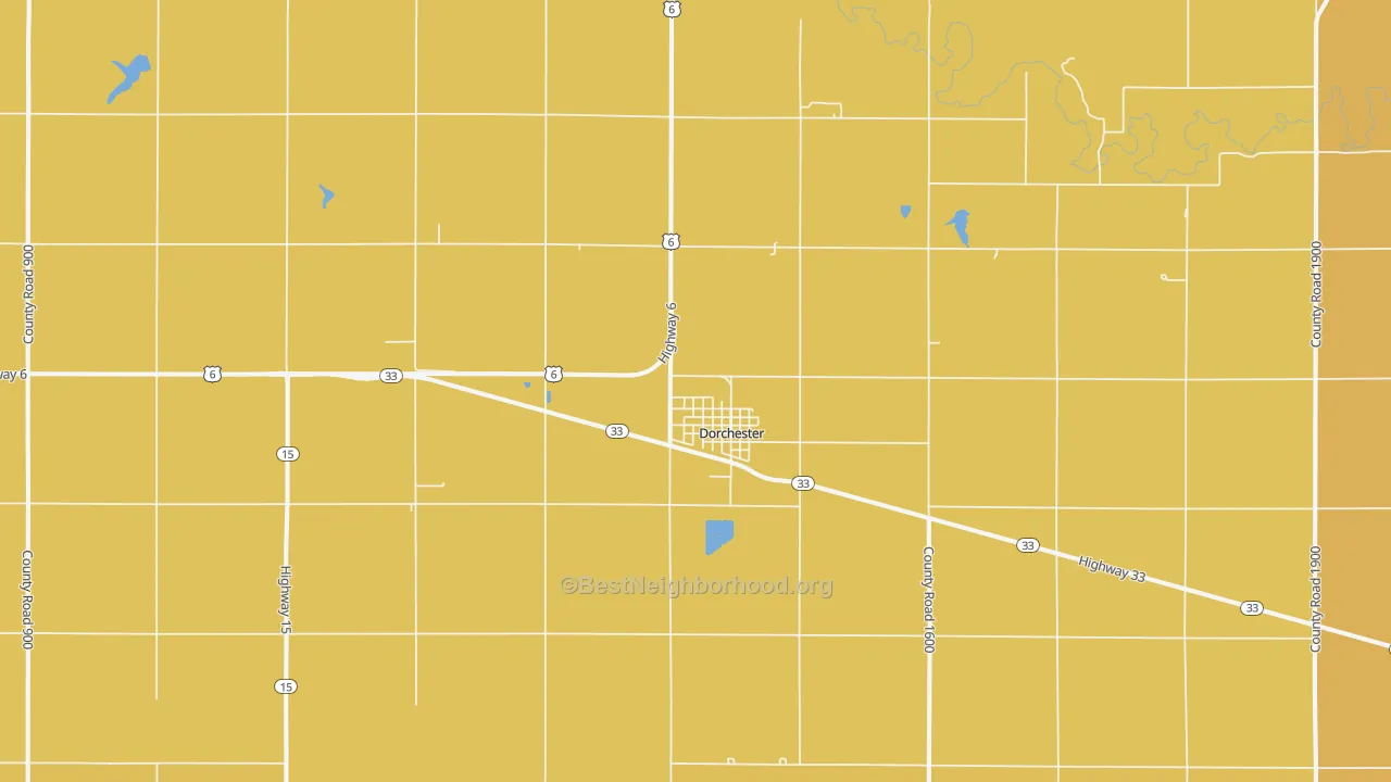 Map of the best neighborhoods in the Dorchester area, with better matches in green and worse matches in red
