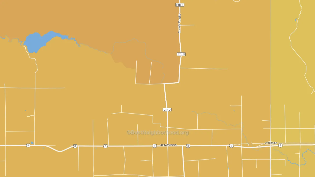 Map of the best neighborhoods in the Dover area, with better matches in green and worse matches in red