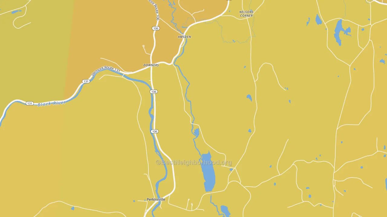 Map of the best neighborhoods in the Downers area, with better matches in green and worse matches in red