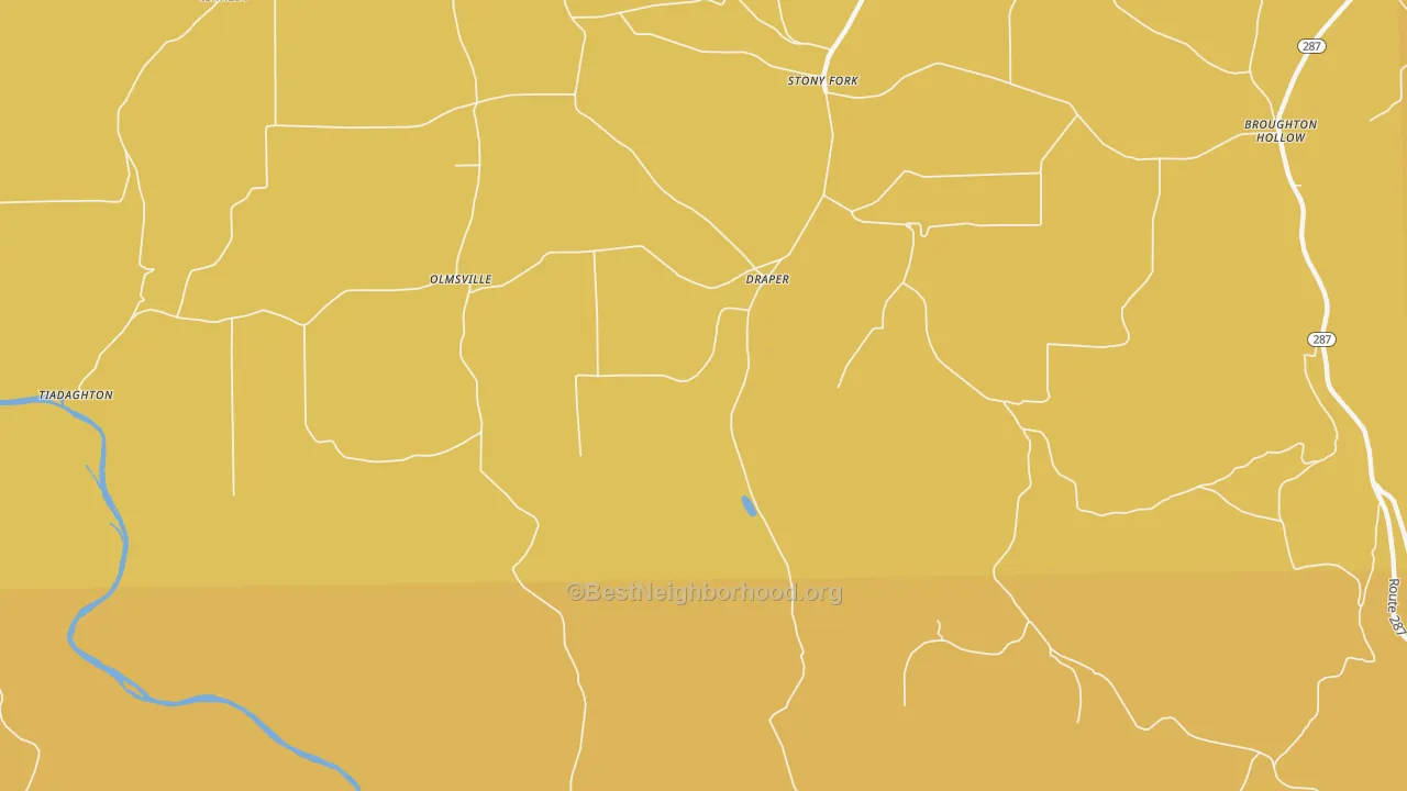 Map of the best neighborhoods in the Draper area, with better matches in green and worse matches in red