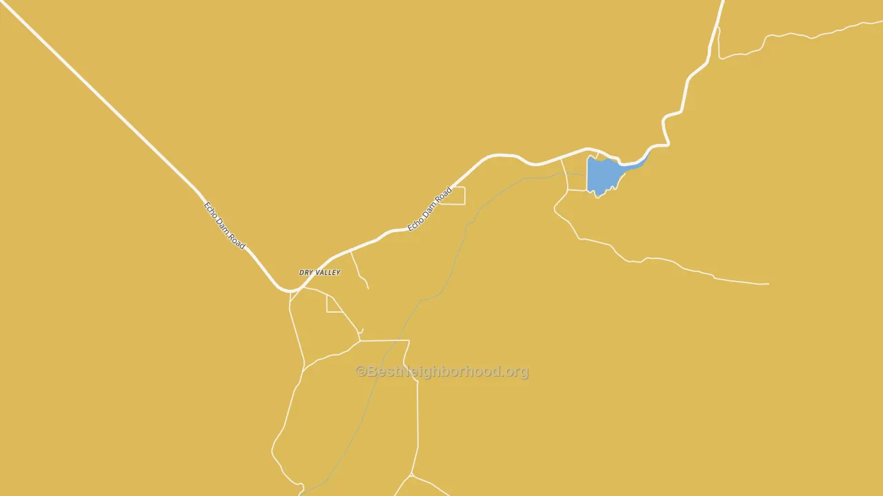 Map of the best neighborhoods in the Dry Valley area, with better matches in green and worse matches in red