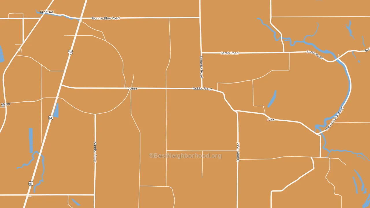 Map of the best neighborhoods in the Dubbs area, with better matches in green and worse matches in red