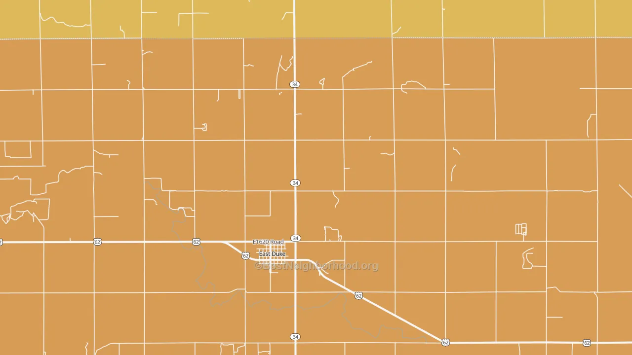 Map of the best neighborhoods in the Duke area, with better matches in green and worse matches in red