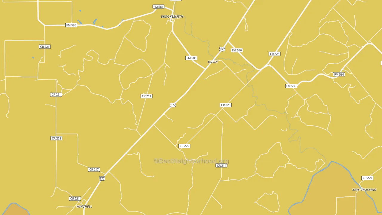 Map of the best neighborhoods in the Dulin area, with better matches in green and worse matches in red
