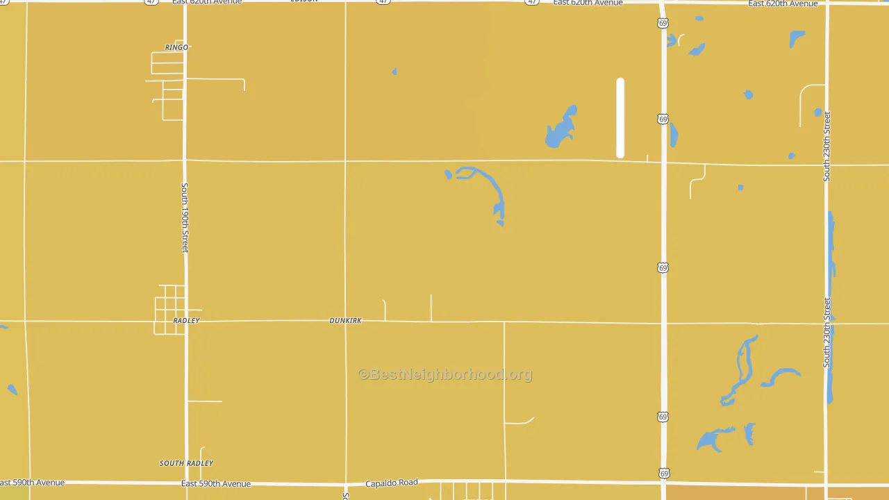 Map of the best neighborhoods in the Dunkirk area, with better matches in green and worse matches in red