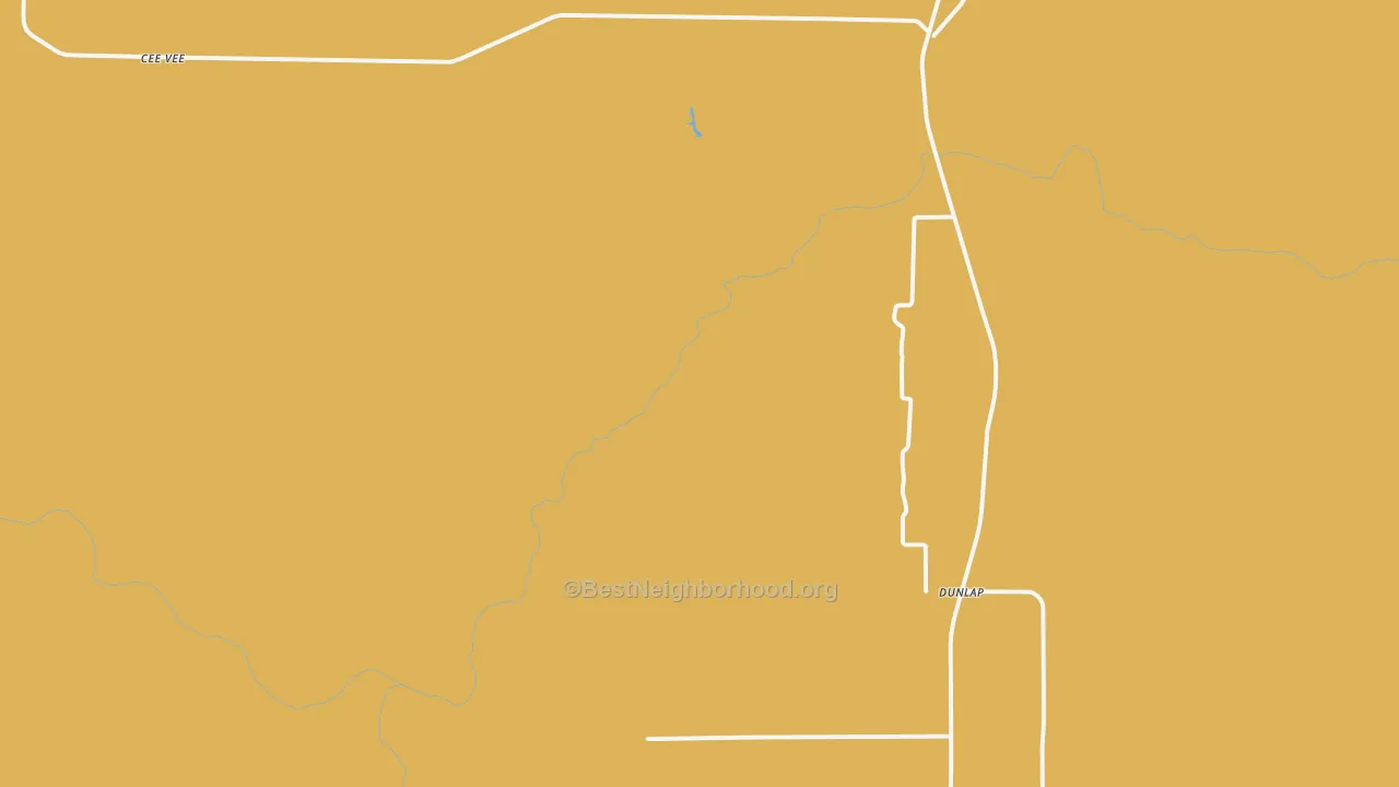 Map of the best neighborhoods in the Dunlap area, with better matches in green and worse matches in red