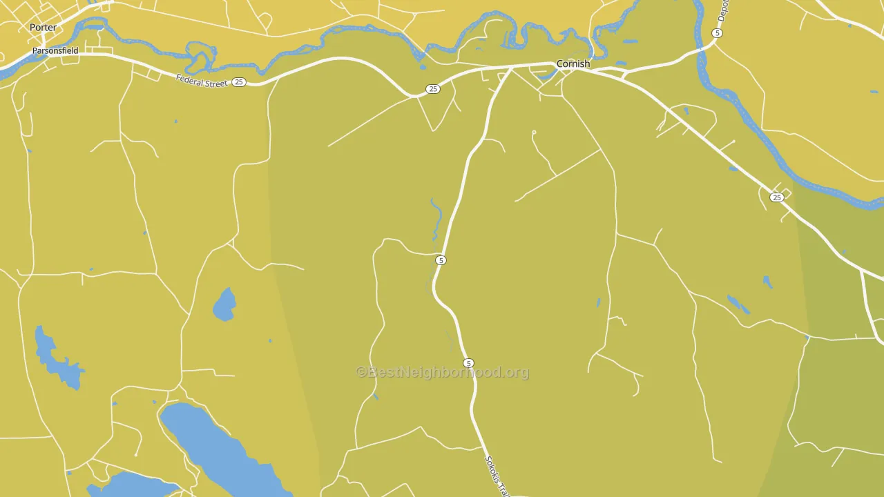 Map of the best neighborhoods in the Durgintown area, with better matches in green and worse matches in red