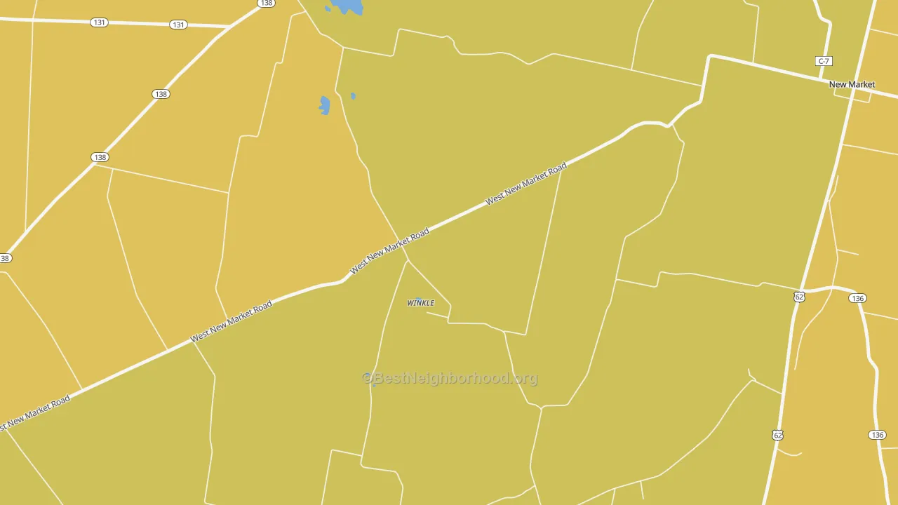 Map of the best neighborhoods in the East Danville area, with better matches in green and worse matches in red