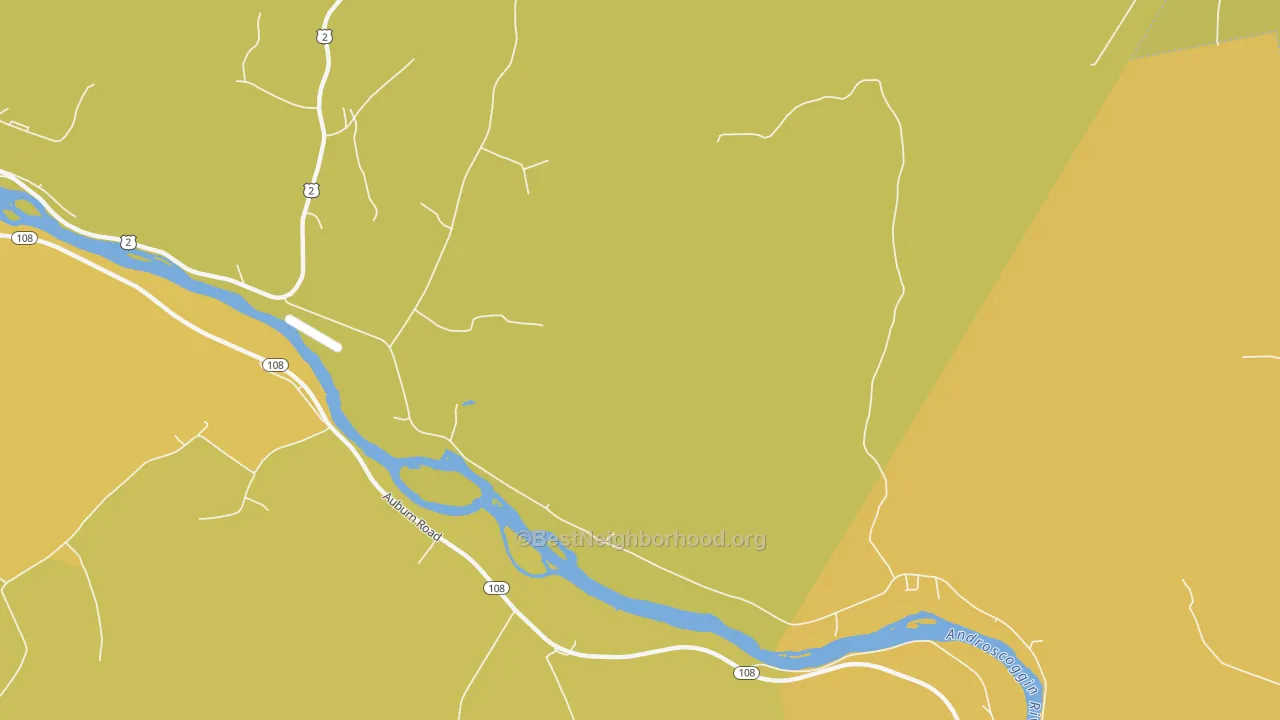 Map of the best neighborhoods in the East Peru area, with better matches in green and worse matches in red