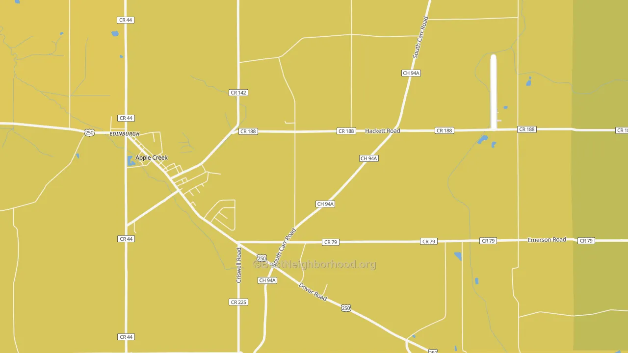 Map of the best neighborhoods in the East Union area, with better matches in green and worse matches in red