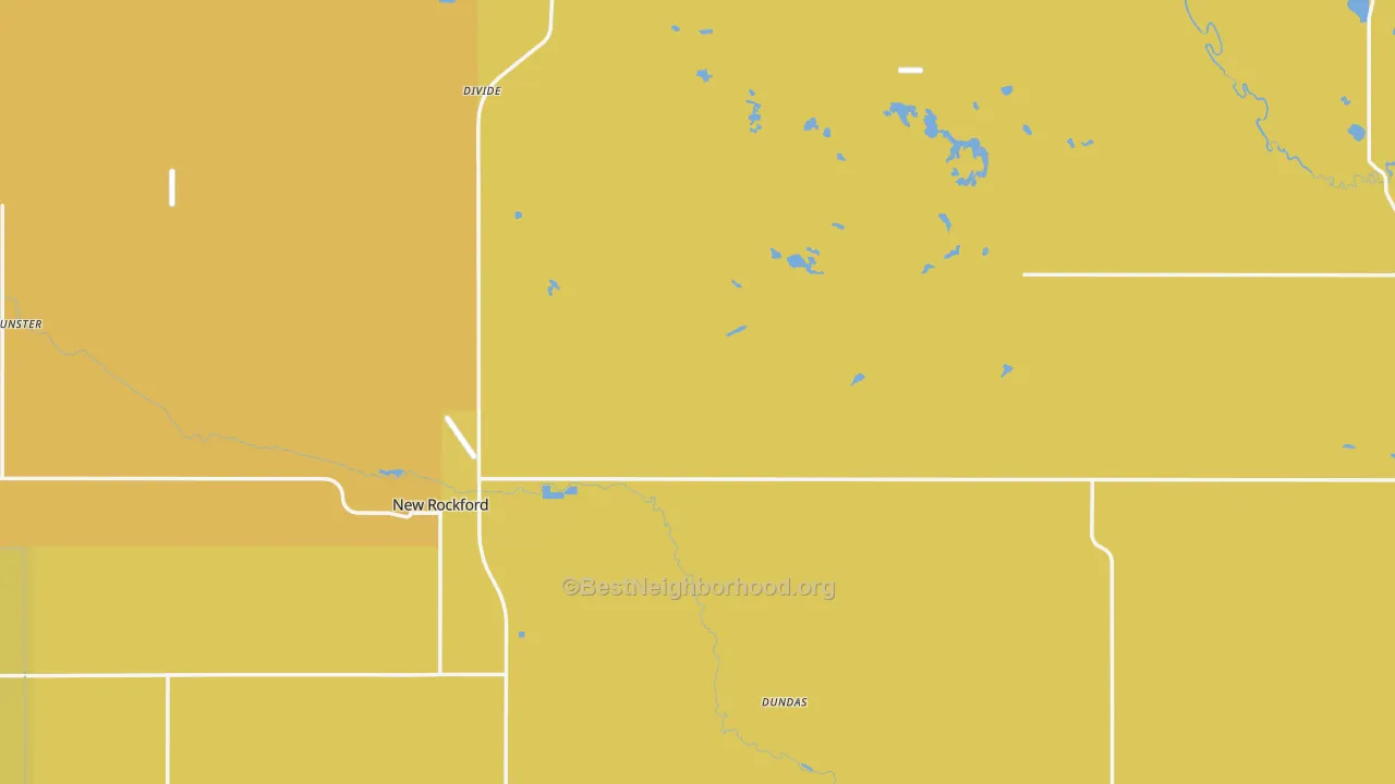 Map of the best neighborhoods in the Eddy County area, with better matches in green and worse matches in red