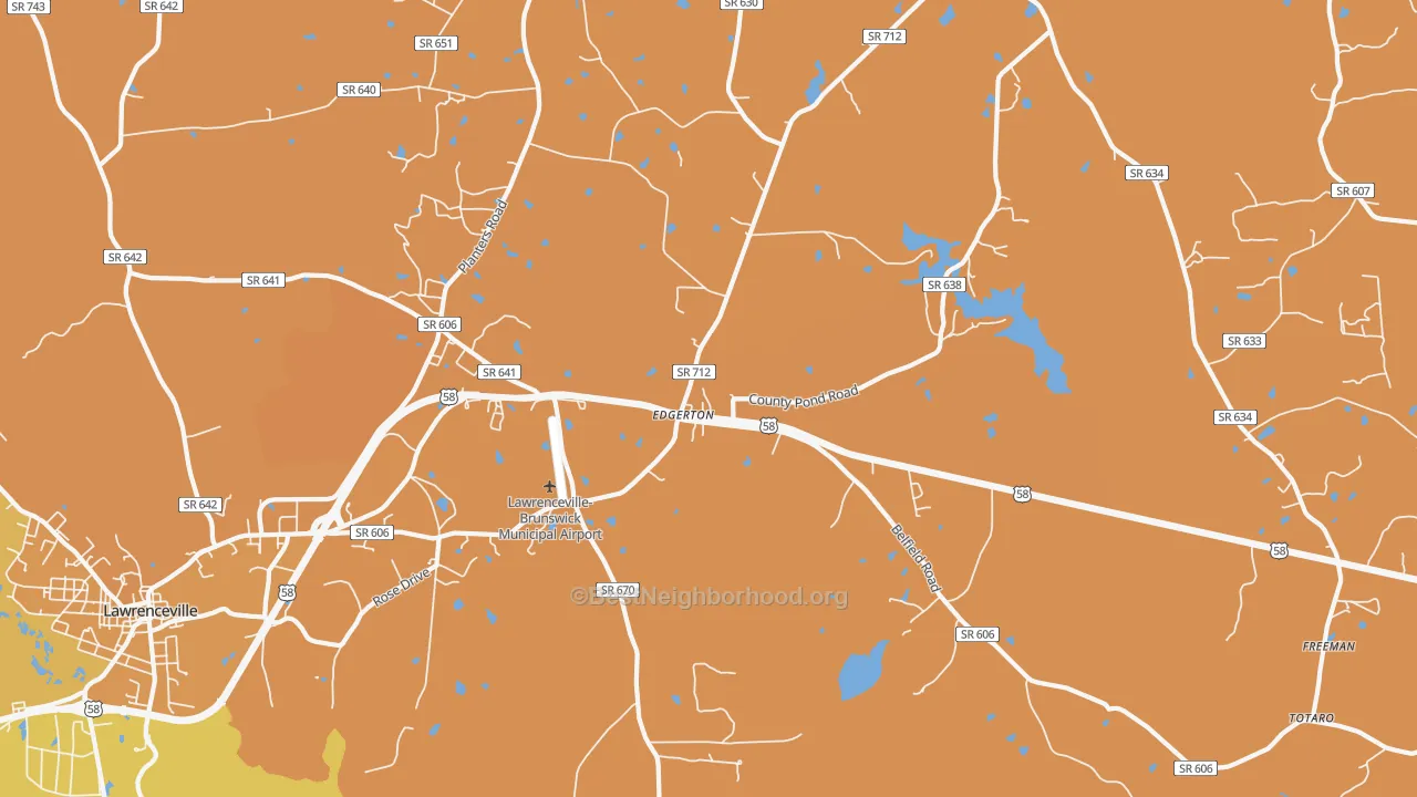 Map of the best neighborhoods in the Edgerton area, with better matches in green and worse matches in red