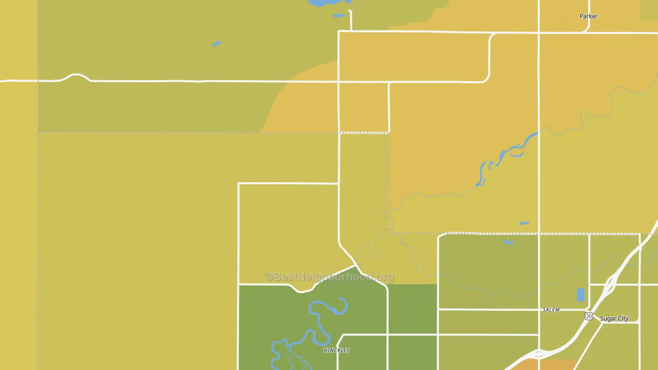 Map of the best neighborhoods in the Edmonds area, with better matches in green and worse matches in red