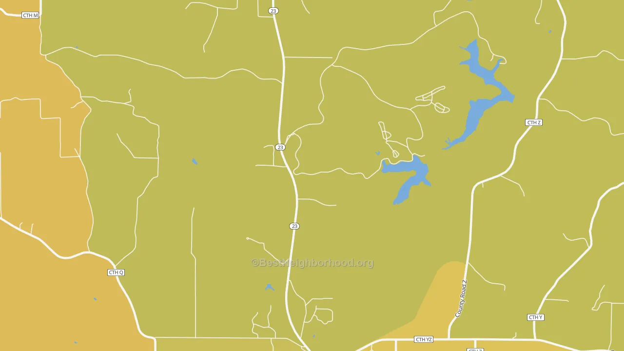 Map of the best neighborhoods in the Edmund area, with better matches in green and worse matches in red
