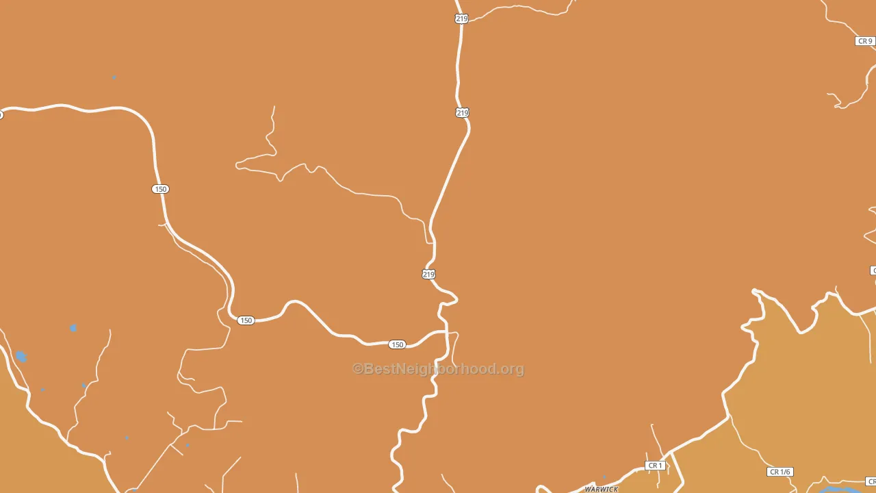 Map of the best neighborhoods in the Edray area, with better matches in green and worse matches in red