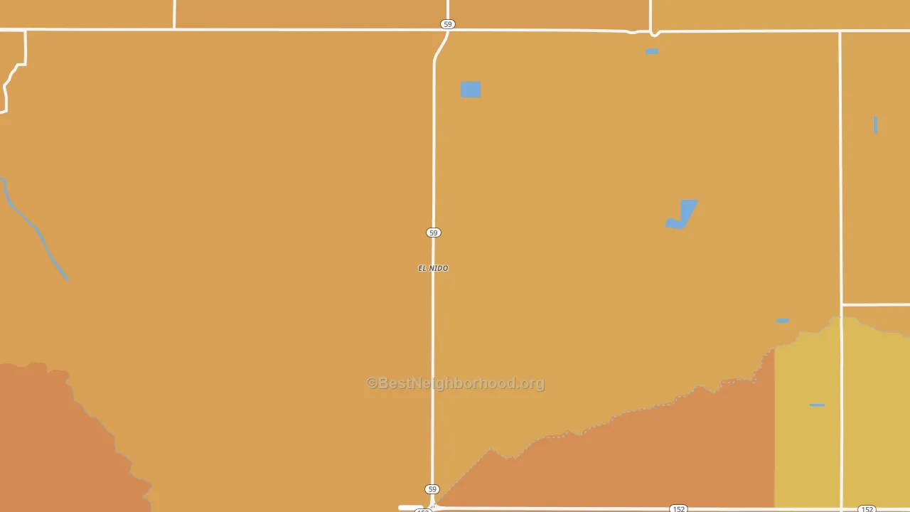 Map of the best neighborhoods in the El Nido area, with better matches in green and worse matches in red