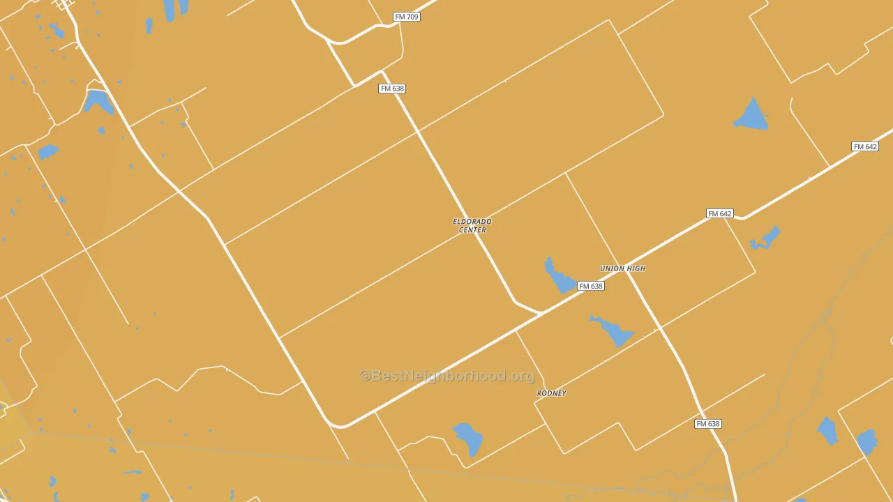 Map of the best neighborhoods in the Eldorado Center area, with better matches in green and worse matches in red