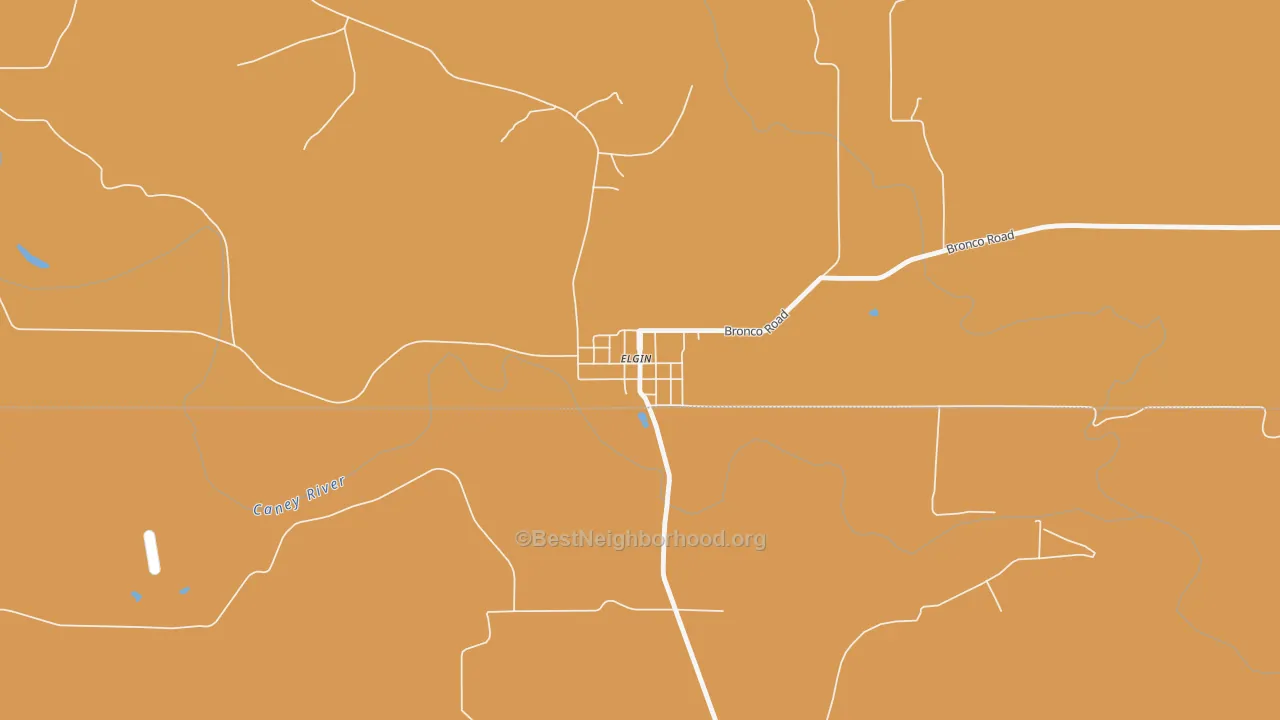 Map of the best neighborhoods in the Elgin area, with better matches in green and worse matches in red