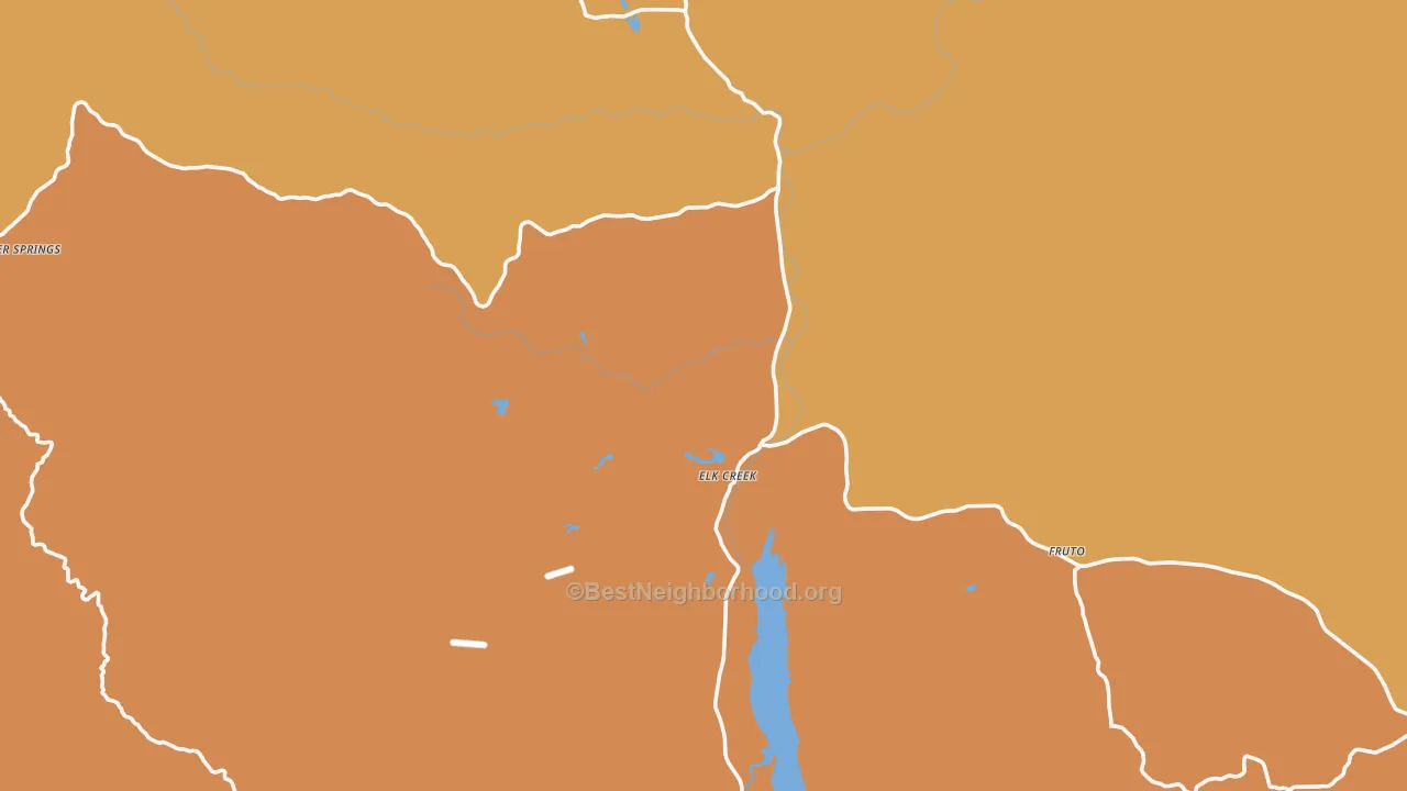 Map of the best neighborhoods in the Elk Creek area, with better matches in green and worse matches in red