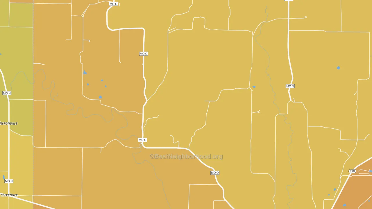 Map of the best neighborhoods in the Elkhorn area, with better matches in green and worse matches in red