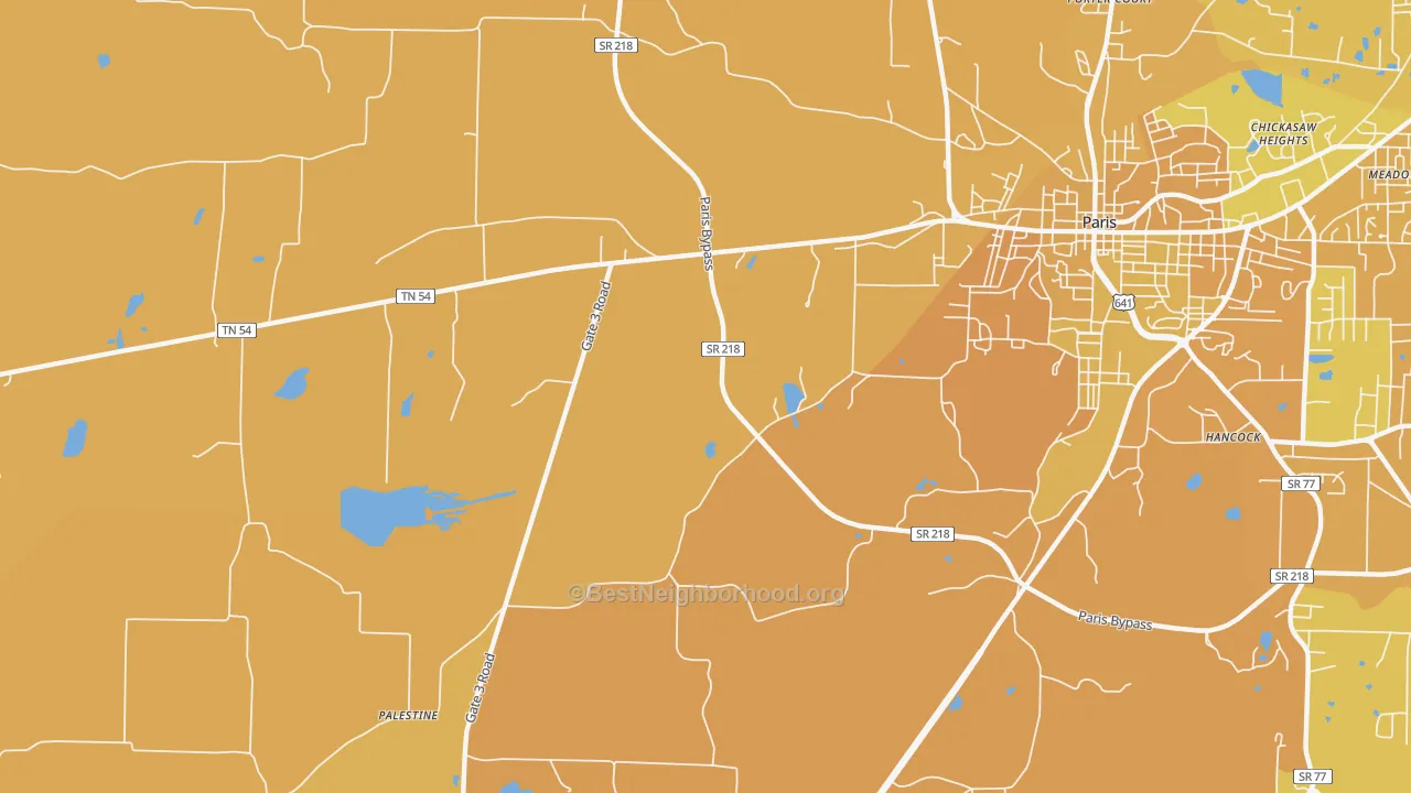 Map of the best neighborhoods in the Elkhorn area, with better matches in green and worse matches in red