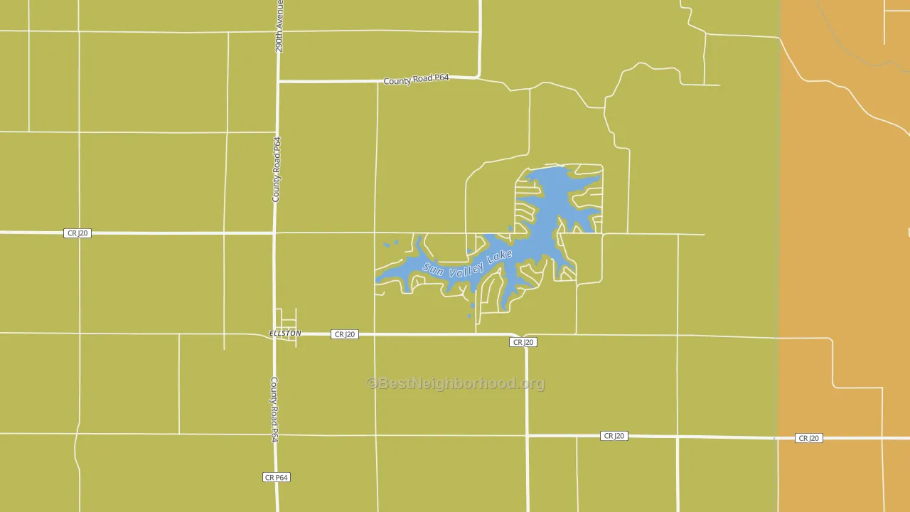 Map of the best neighborhoods in the Ellston area, with better matches in green and worse matches in red