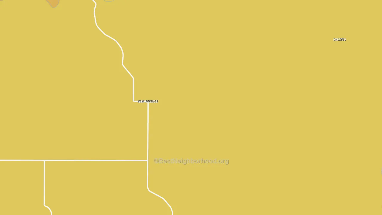 Map of the best neighborhoods in the Elm Springs area, with better matches in green and worse matches in red