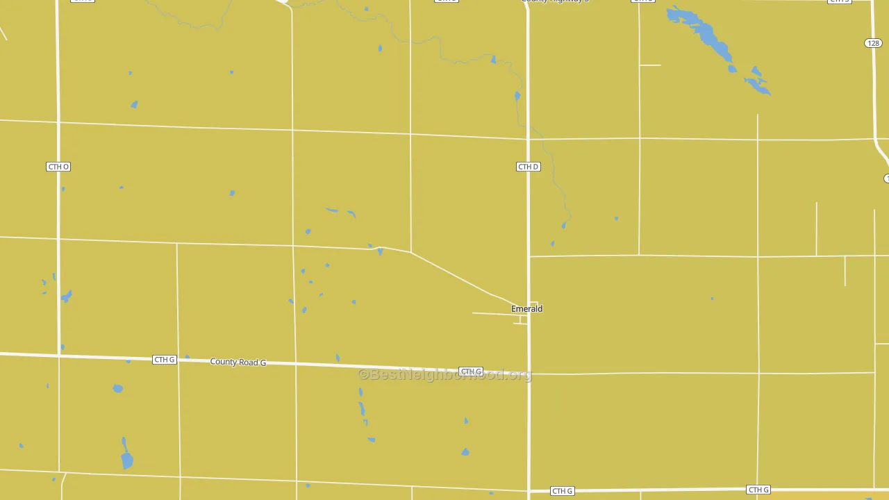 Map of the best neighborhoods in the Emerald area, with better matches in green and worse matches in red
