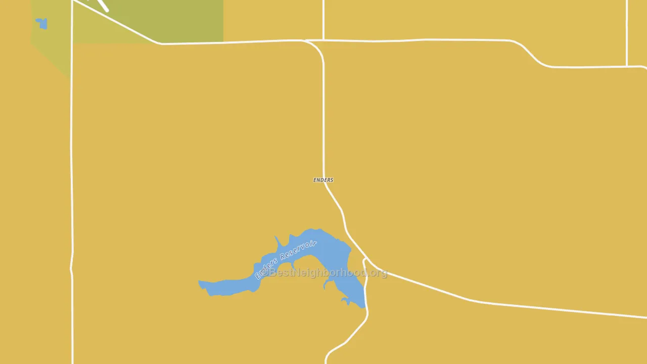 Map of the best neighborhoods in the Enders area, with better matches in green and worse matches in red