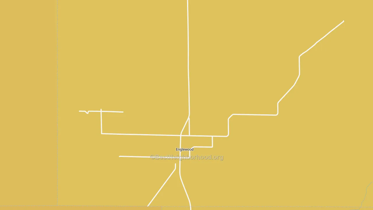 Map of the best neighborhoods in the Englewood area, with better matches in green and worse matches in red