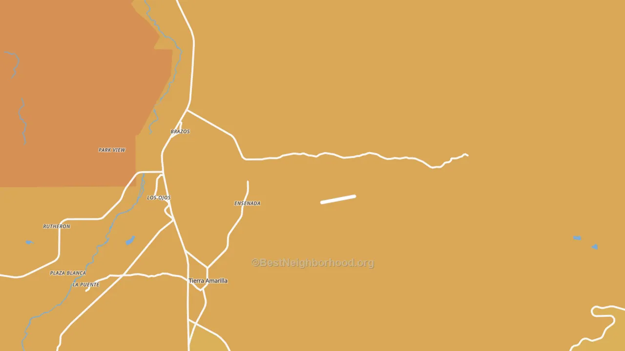 Map of the best neighborhoods in the Ensenada area, with better matches in green and worse matches in red