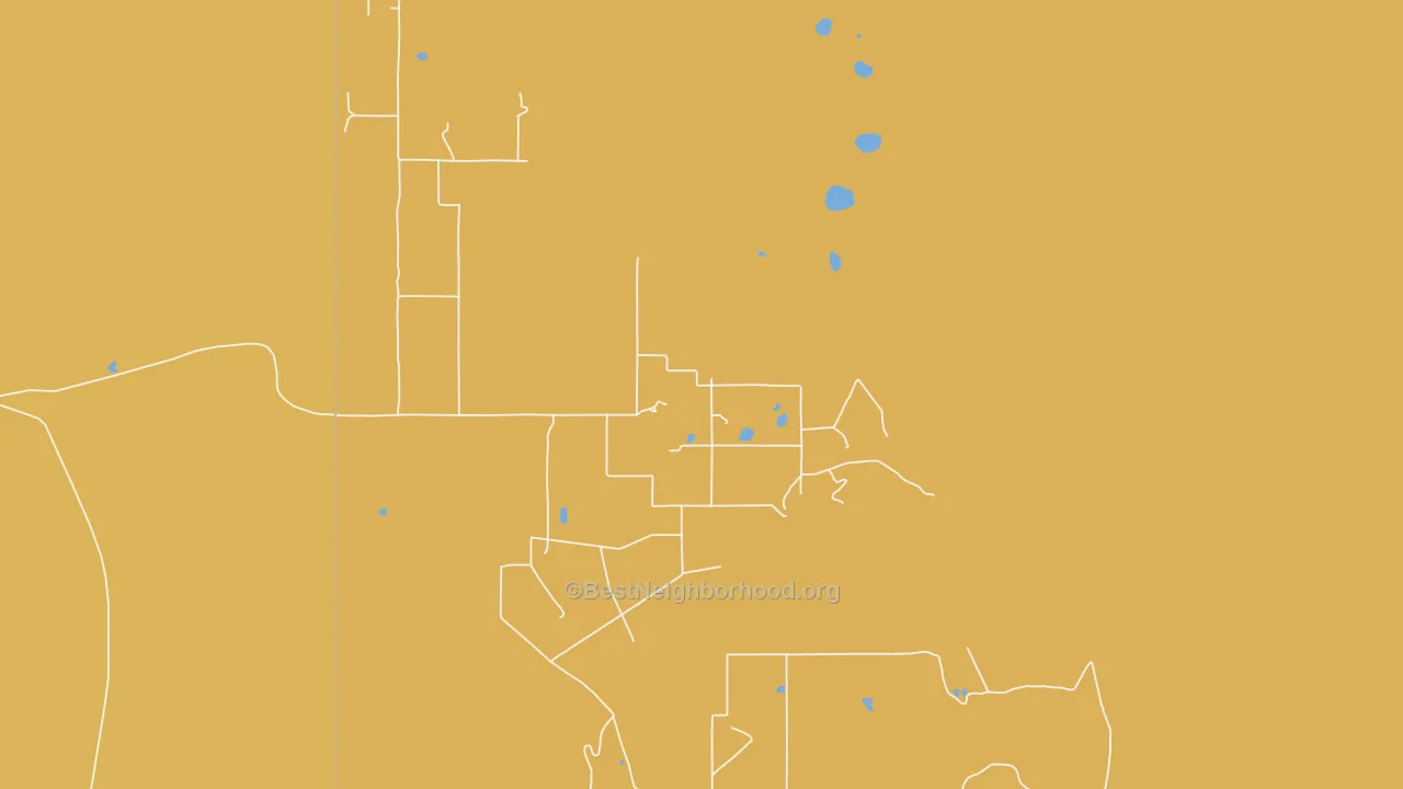 Map of the best neighborhoods in the Escudilla Bonita area, with better matches in green and worse matches in red