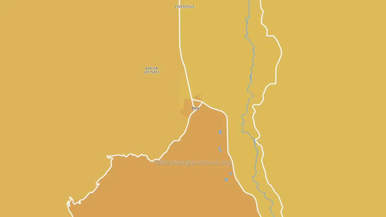 Map of the best neighborhoods in the Etna area, with better matches in green and worse matches in red
