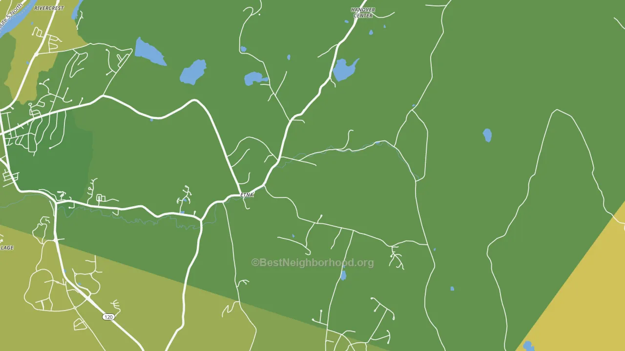 Map of the best neighborhoods in the Etna area, with better matches in green and worse matches in red