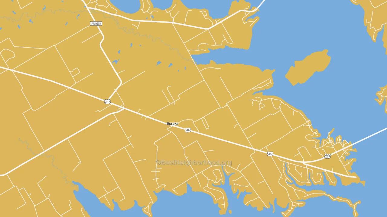 Map of the best neighborhoods in the Eureka area, with better matches in green and worse matches in red