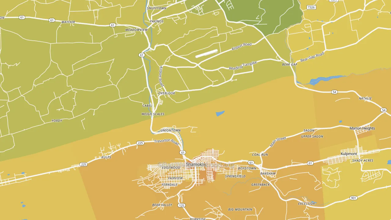 Map of the best neighborhoods in the Excelsior area, with better matches in green and worse matches in red
