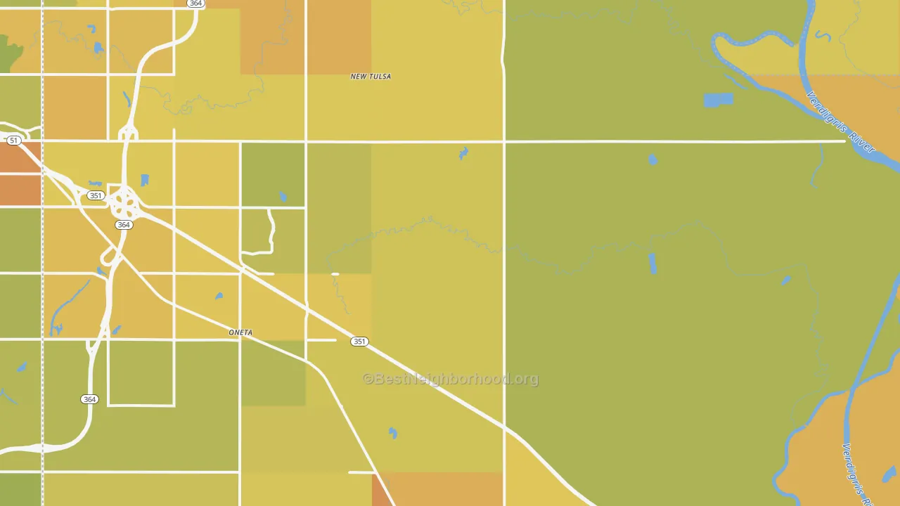 Map of the best neighborhoods in the Fair Oaks area, with better matches in green and worse matches in red