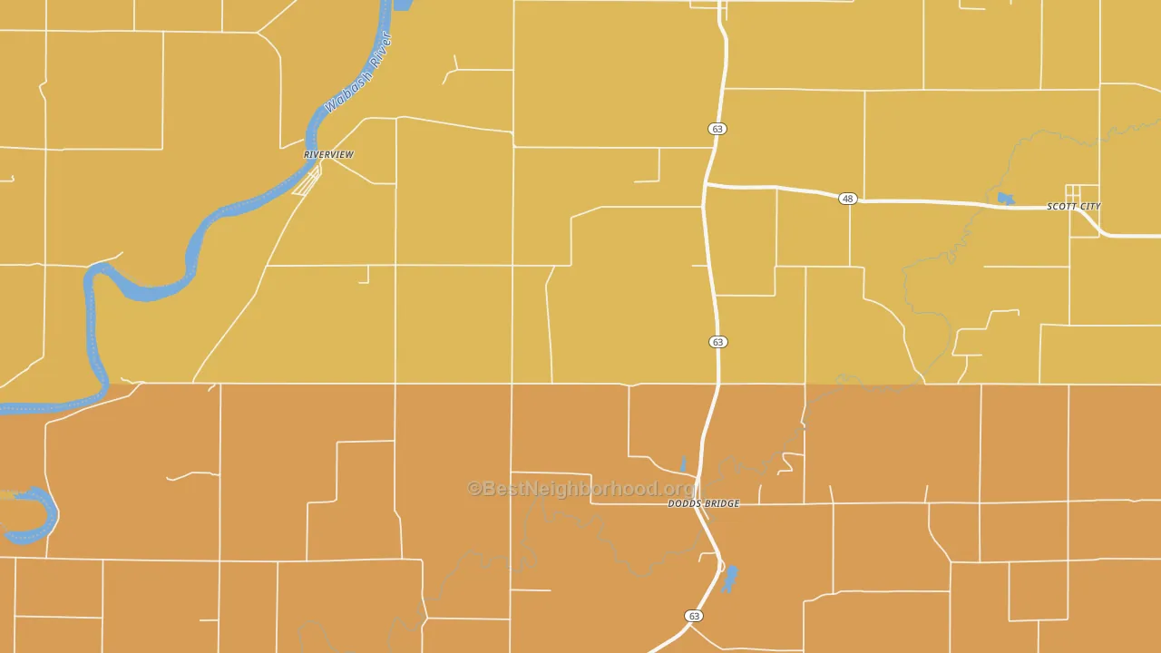 Map of the best neighborhoods in the Fairbanks area, with better matches in green and worse matches in red