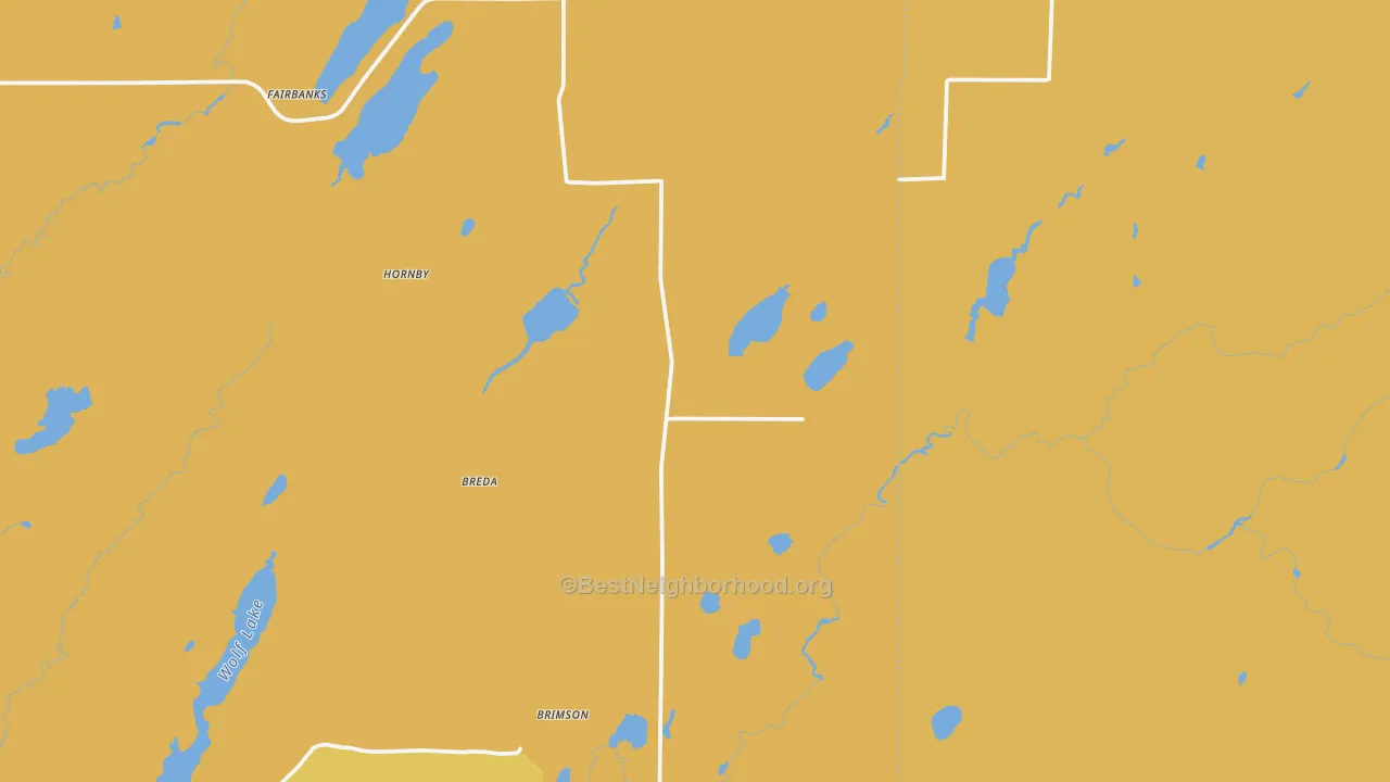 Map of the best neighborhoods in the Fairbanks area, with better matches in green and worse matches in red
