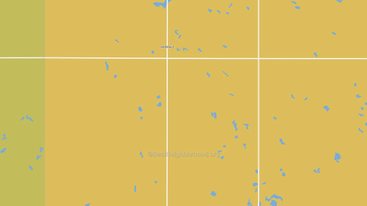 Map of the best neighborhoods in the Fairdale area, with better matches in green and worse matches in red