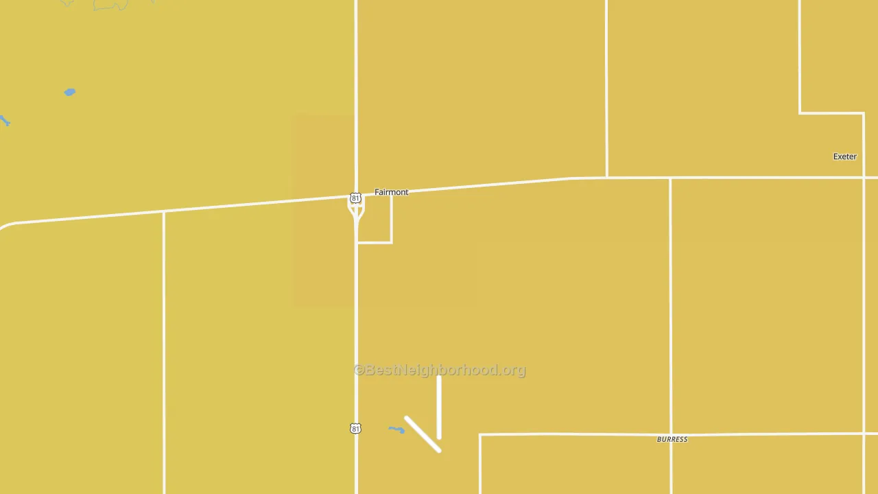 Map of the best neighborhoods in the Fairmont area, with better matches in green and worse matches in red